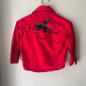 Kid's Vintage Red Bronc Embroidered Western Shirt